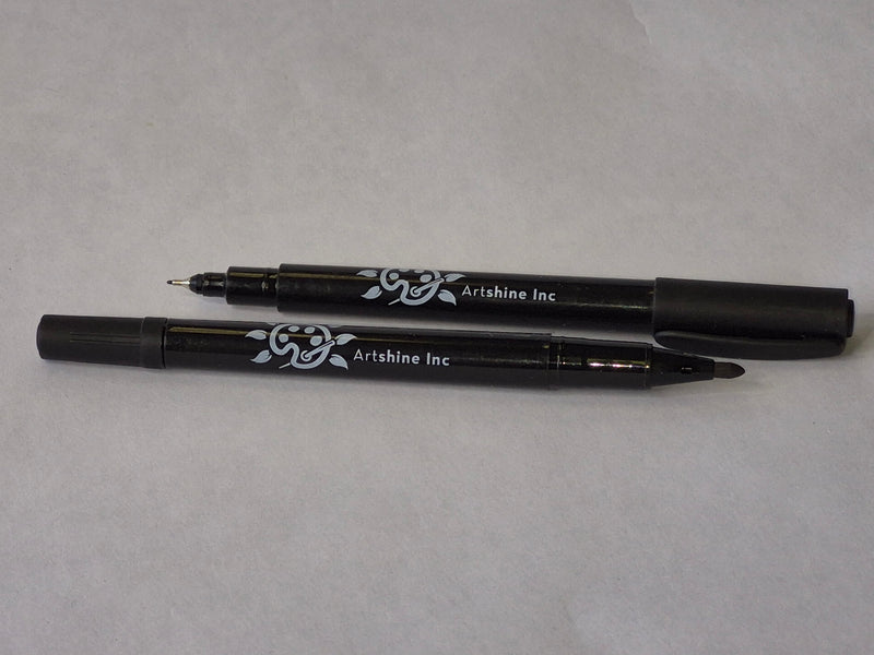 Artshine Dual Tip Artist Markers - Black, Pack of 12
