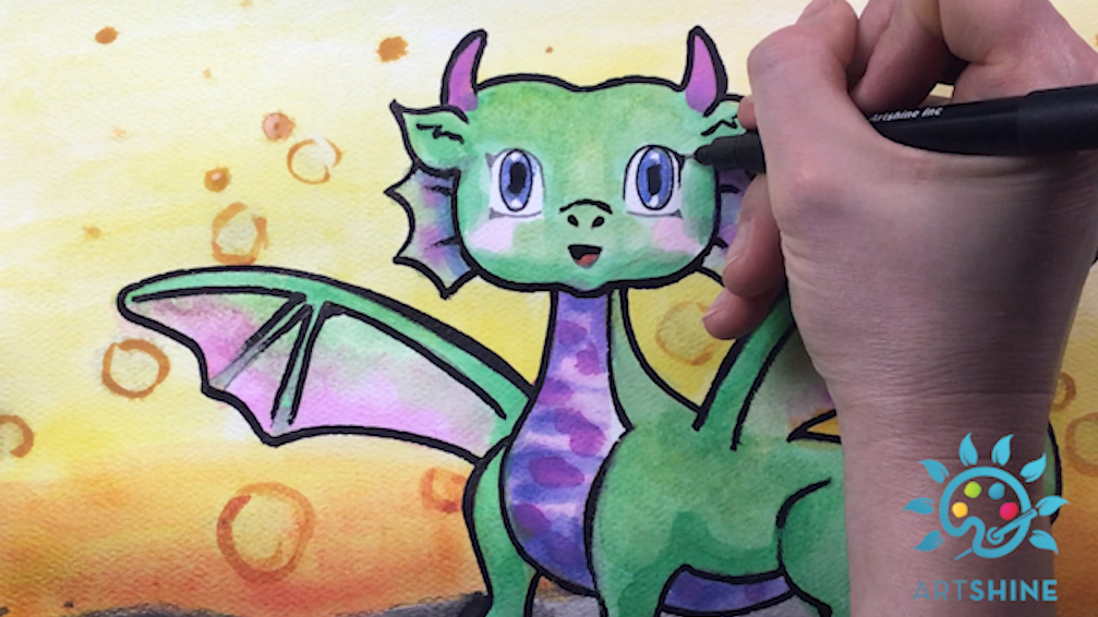 Artshine Dual Tip Artist Markers - Black, Pack of 12