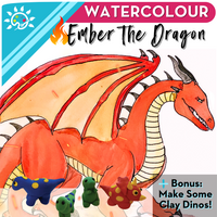 Ember the Dragon Art Kit & Video Tutorial - Fantasy Illustration & Watercolour Specialty Box