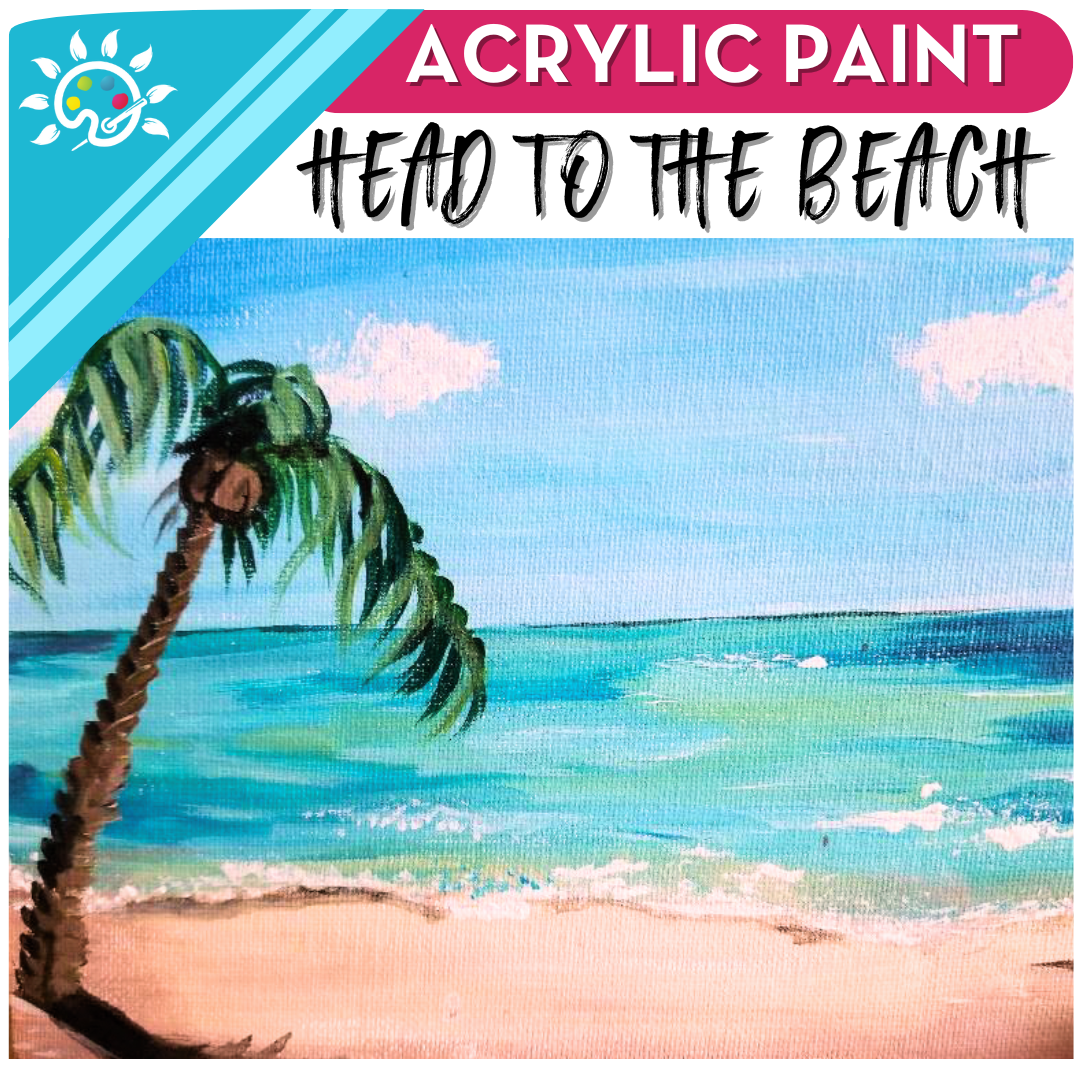 Head to the Beach Art Kit + Video Tutorial - Acrylic Paint Specialty Box