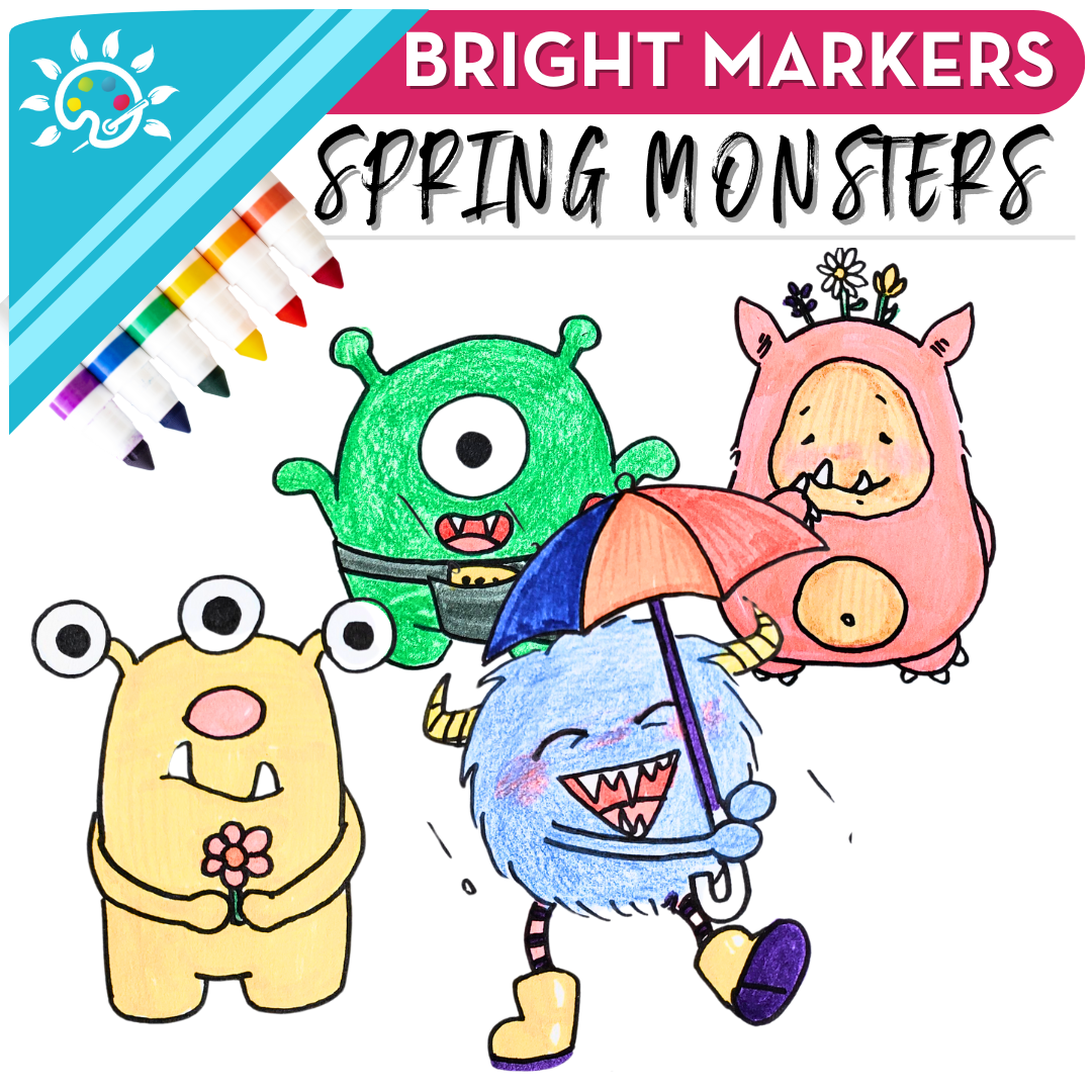 Springtime Monster Spring Monsters Art Kit + Video Tutorial - Mixed Media Specialty Box ...