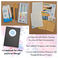 Adult Acrylic Paint Specialty Box - Birch Trees in Fall & Muskoka Sunset