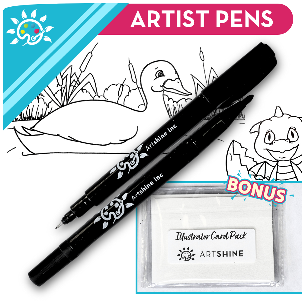 Artshine Dual Tip Artist Markers - Black, 2 Count