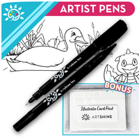 Artshine Dual Tip Artist Markers - Black, 2 Count