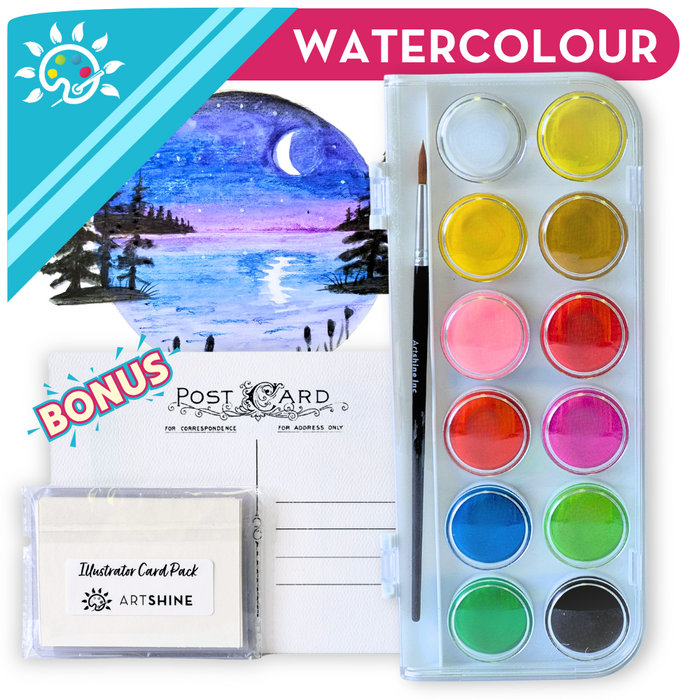 Artshine Watercolour Paint - Washable, 12 Colours