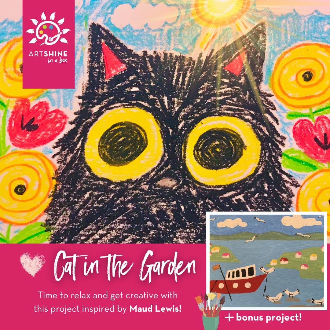 Cat in the Garden | Art Kit + Video Tutorial | Maud Lewis Inspired Project (Specialty Box)
