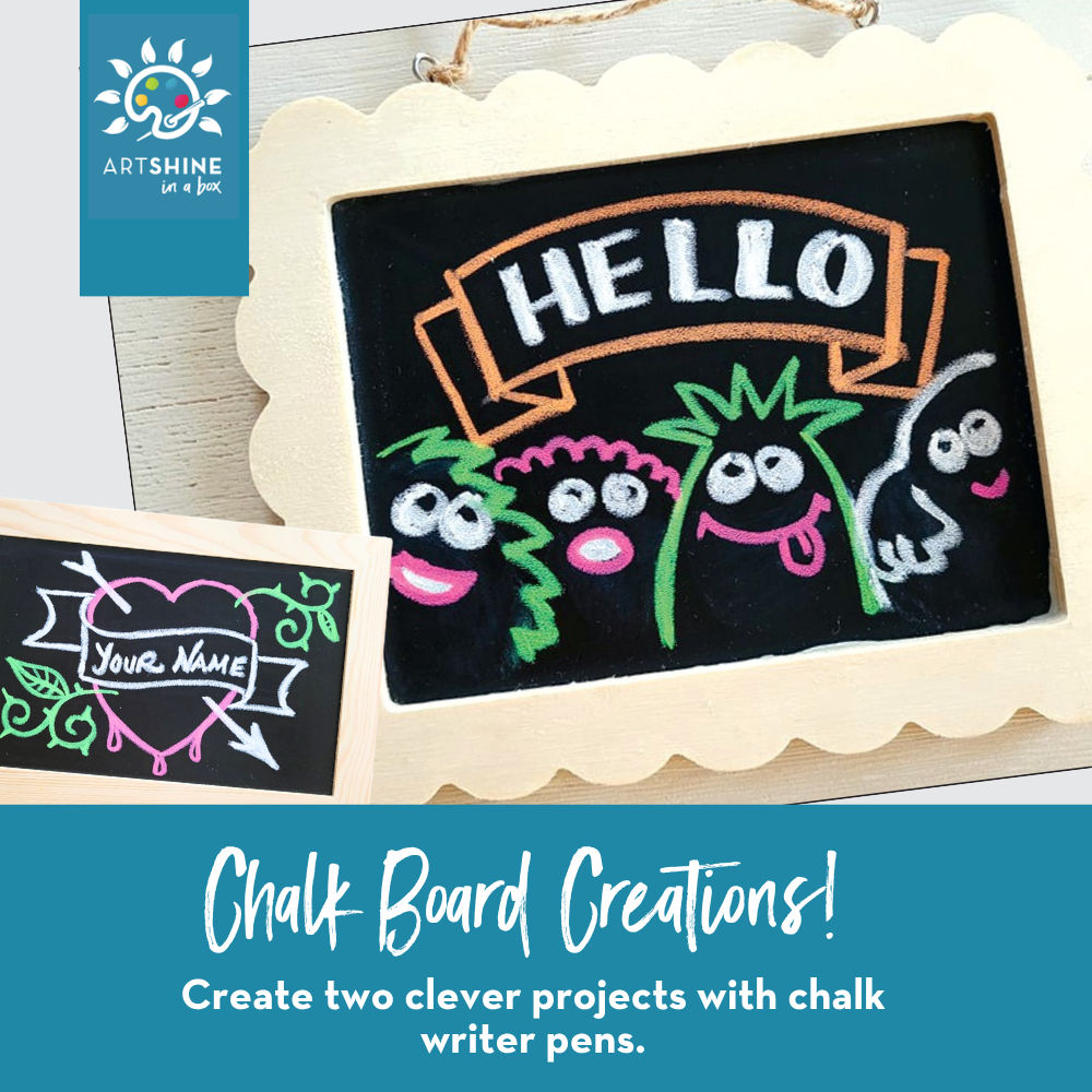 Chalkboard Creations | Art Kit + Video Tutorials | Create with Chalk Writer Pens (Specialty Box)