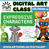 Digital Art Class - Expressive Characters (Grades 5+) - In Person at Studio Artshine - Six Weeks (May 22, 29, June 5, 12, 19, 26 - 2025)