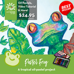 Tropical Oil Pastel Frog Art Box