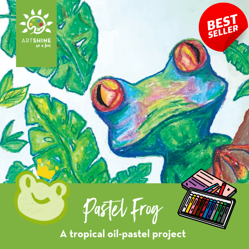 Tropical Pastel Frog Art Kit + Video Tutorial - Oil Pastel Specialty Box