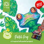 Tropical Oil Pastel Frog Art Box