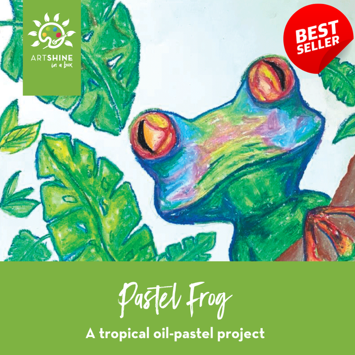 Tropical Pastel Frog | Art Kit + Video Tutorial | Oil Pastel Project (Specialty Box)