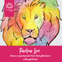 Rainbow Lion Art Kit + Video Tutorial - Fluorescent Pencil Crayon Specialty Box