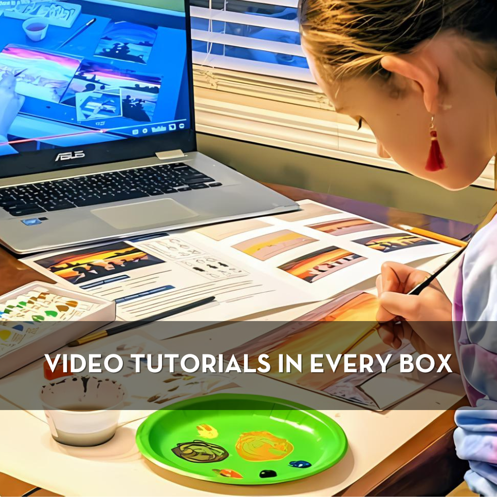 Tropical Pastel Frog Art Kit + Video Tutorial - Oil Pastel Specialty Box