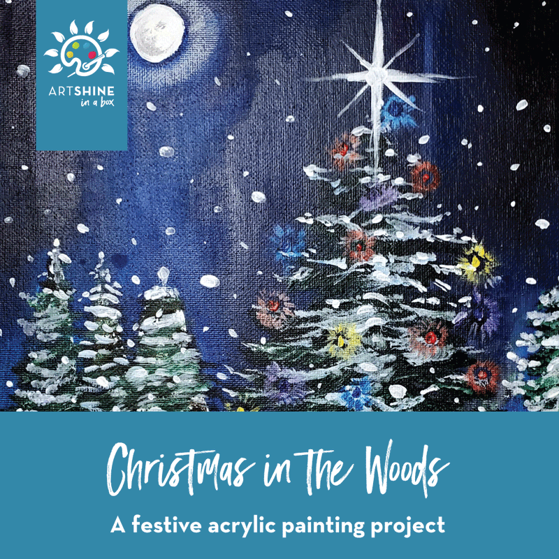 Art Kit + Video Tutorial | Winter | Festive Acrylic Painting Project | Christmas In The Woods (Specialty Box)