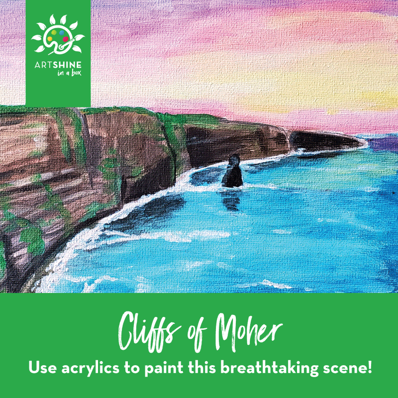 Art Kit +  Video Tutorial | Acrylic Paint Project | Cliffs of Moher (Specialty Box)