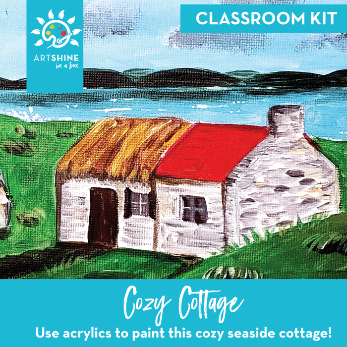 Art Kits + Video Tutorial | Acrylic Paint Project | Cozy Cottage (Classroom Kit)