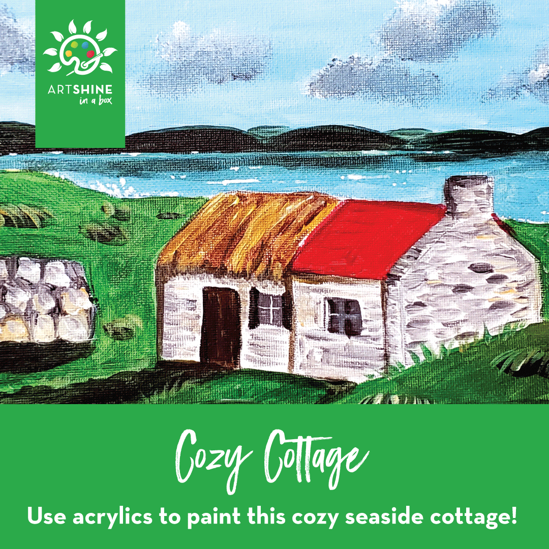 Cozy Cottage Art Kit + Video Tutorial - Acrylic Paint Specialty Box