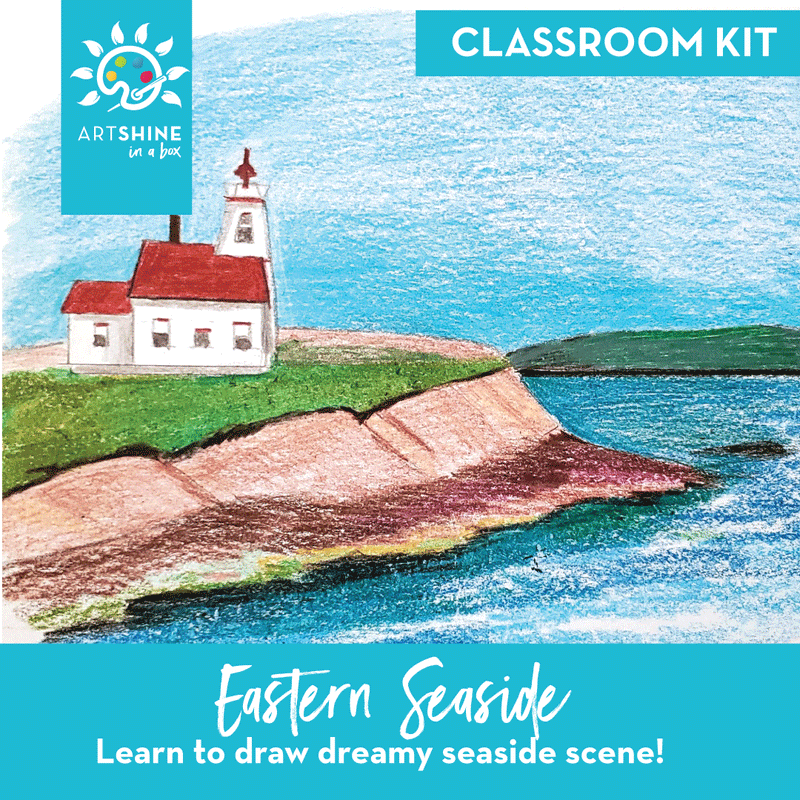 Art Kits + Video Tutorial | Coloured Pencil Project | Eastern Seaside (Classroom Kit)
