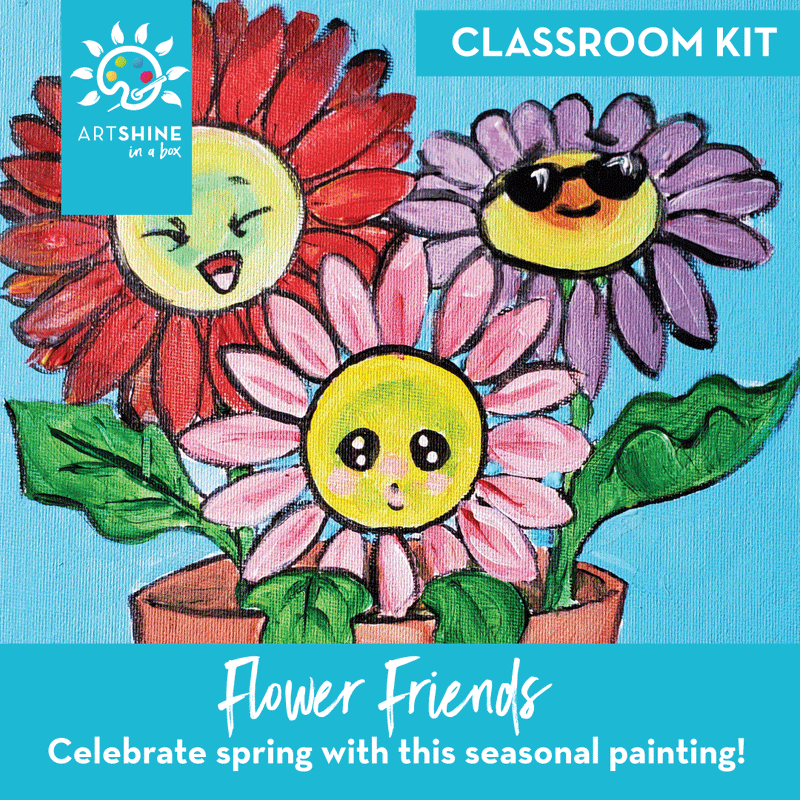 Art Kits + Video Tutorial | A Bright Acrylic Project | Flower Friends (Classroom Kit)
