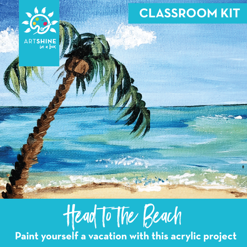 Art Kits + Video Tutorial | Acrylic Painting | Head to the Beach (Classroom Kit)