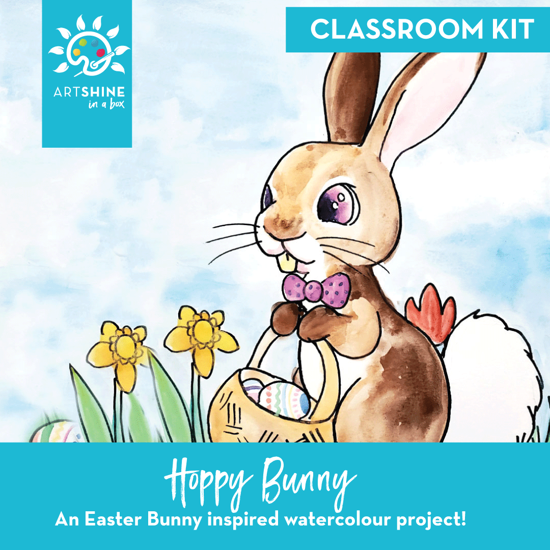 Art Kits + Video Tutorial | Watercolour Project | Hoppy Bunny (Classroom Kit)