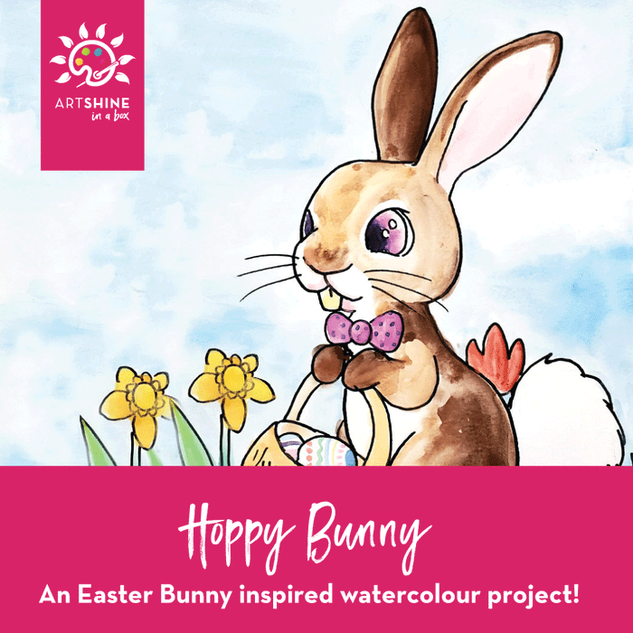 Hoppy Bunny | Art Kit + Video Tutorial | Easter Watercolour Paint Project (Specialty Box)
