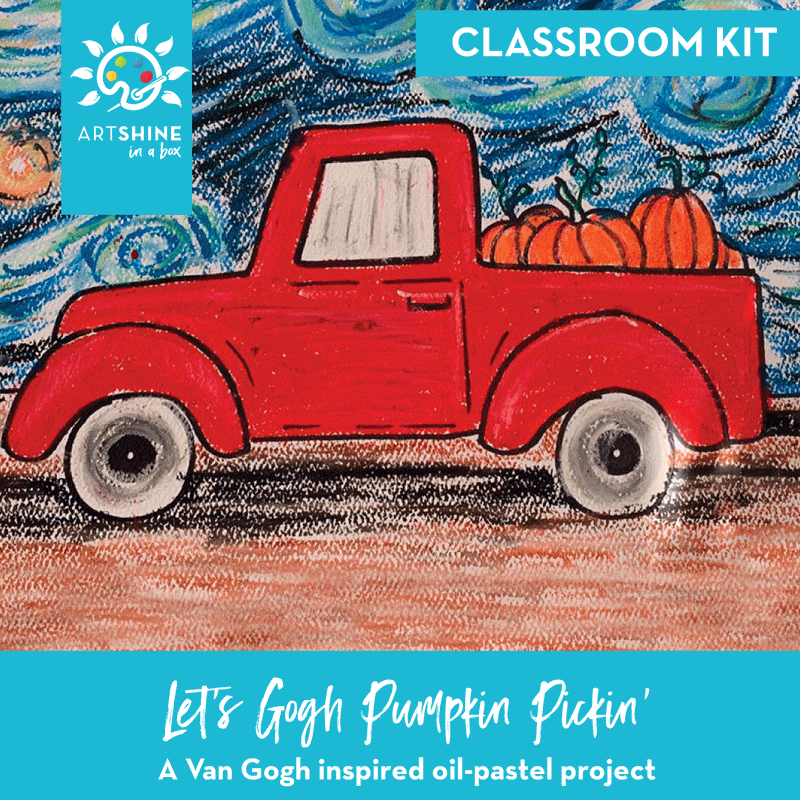 Art Kits + Video Tutorial | A Van Gogh Inspired Oil Pastel Project | Let's Gogh Pumpkin Pickin' (Classroom Kit)