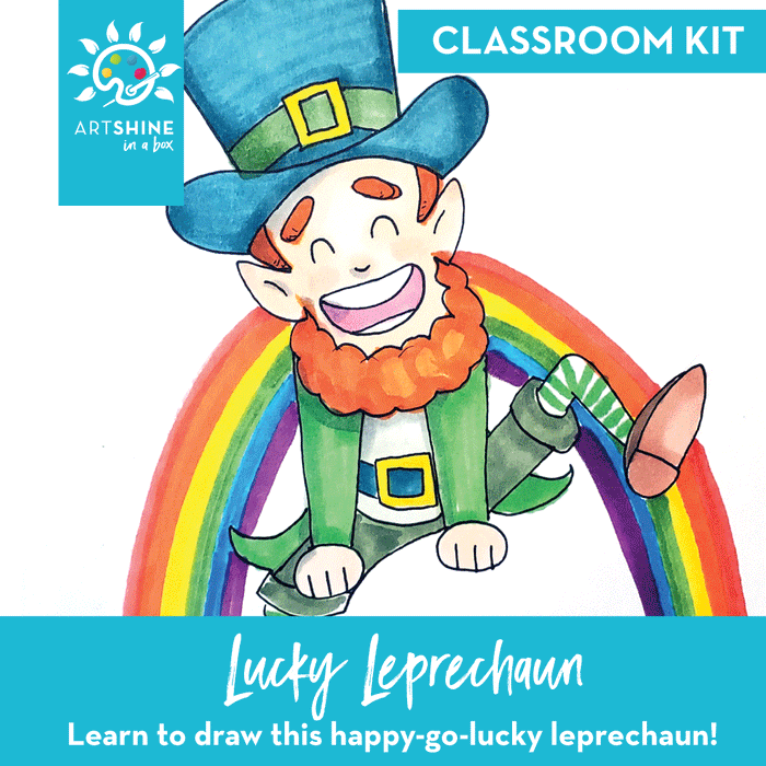 Art Kits + Video Tutorial | Ink and Marker Project | Lucky Leprechaun (Classroom Kit)