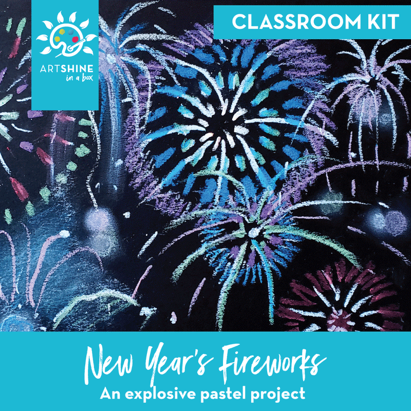 Art Kits + Video Tutorial | Pastel Project | New Year's Fireworks (Classroom Kit)