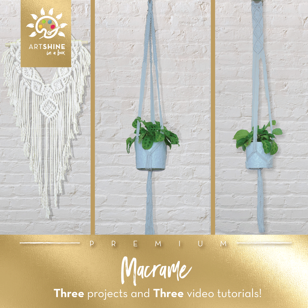Macrame Art Kit + Video Tutorial | Twist and Tie Rope to Create Fun Functional Art (Premium Box)