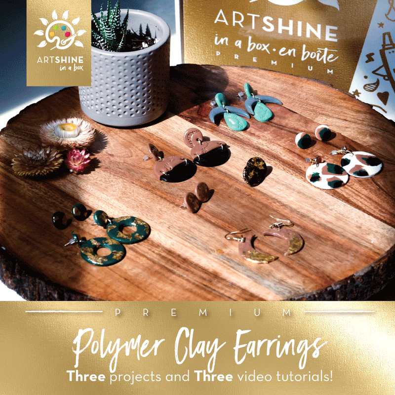 Polymer Clay Earrings Art Kit + Video Tutorials | Use Polymer Clay To Make a Pair of Trendy Earrings (Premium Box)