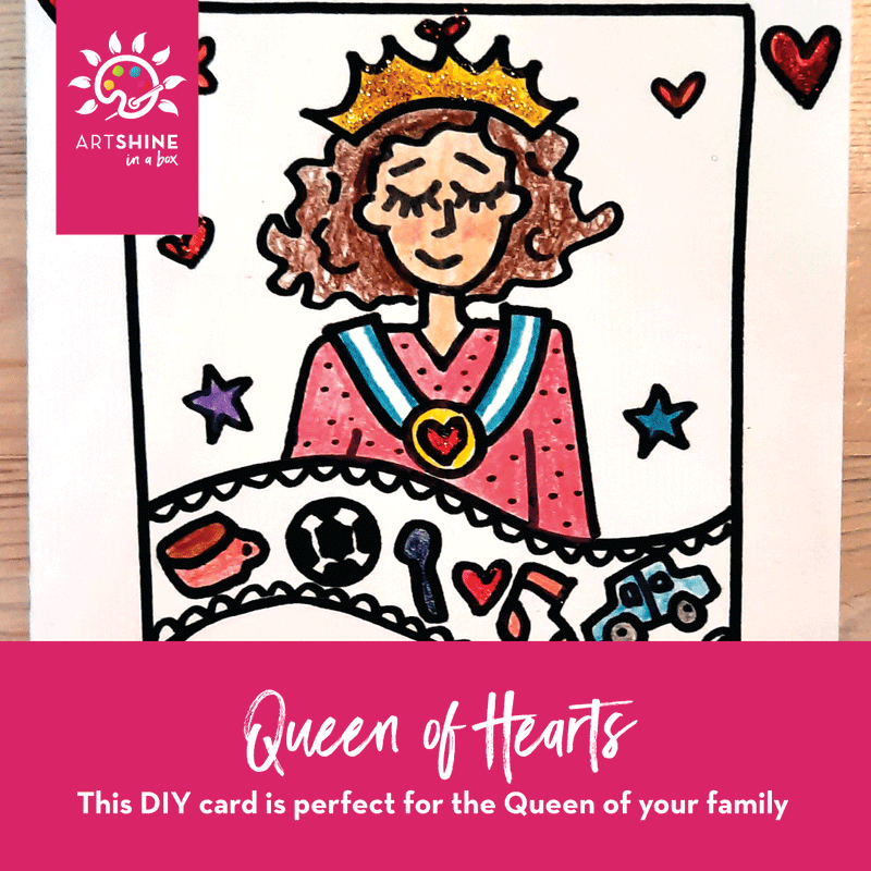 Art Kit +  Video Tutorial | Coloured Pencil Card Project | Queen of Hearts Card (Specialty Box) 🔰