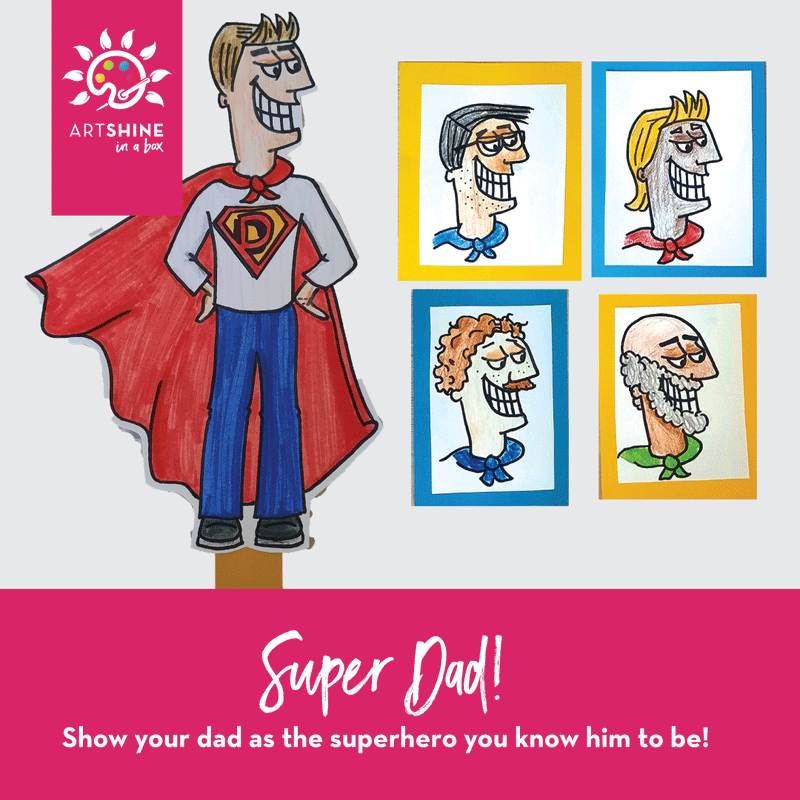 Art Kit +  Video Tutorial | Marker and Ink Project | Super Dad Character (Specialty Box)